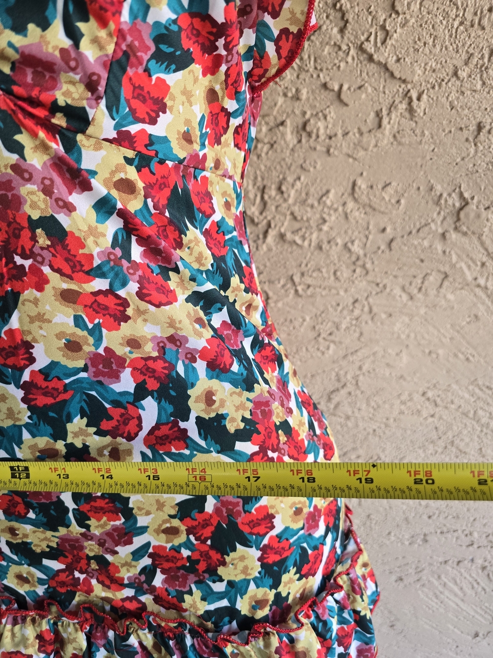 Deep V Floral Ruffle Mini Dress - Multi-Color - Picture 7 of 11